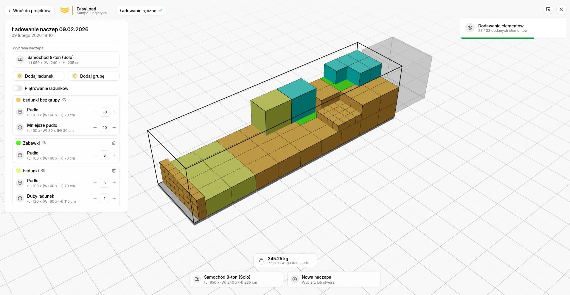 Zrzut ekranu aplikacji
